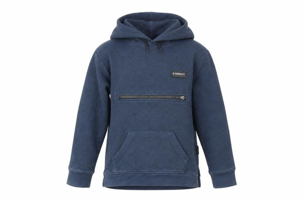 Front view of D/STRUCT boys’ blue pullover hoodie, size 9-10, years