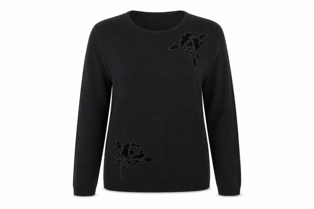 Front view of Instyle women’s black jumper, size M