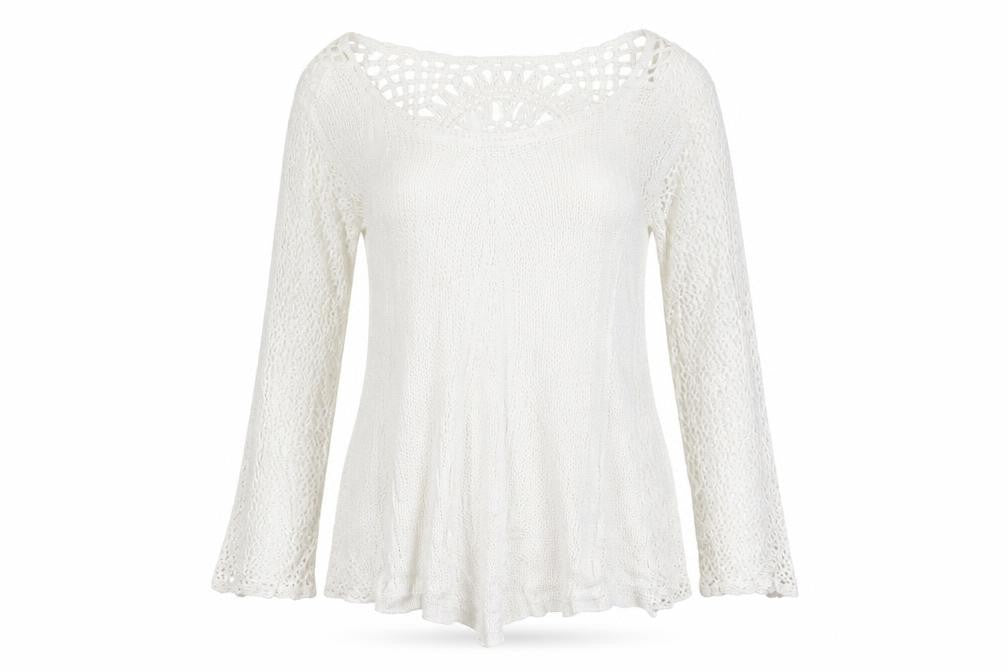 Front view of Preworn women’s white jumper, size M