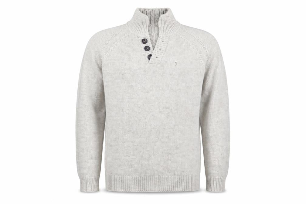 Front view of indusrtialise men’s beige jumper, size L
