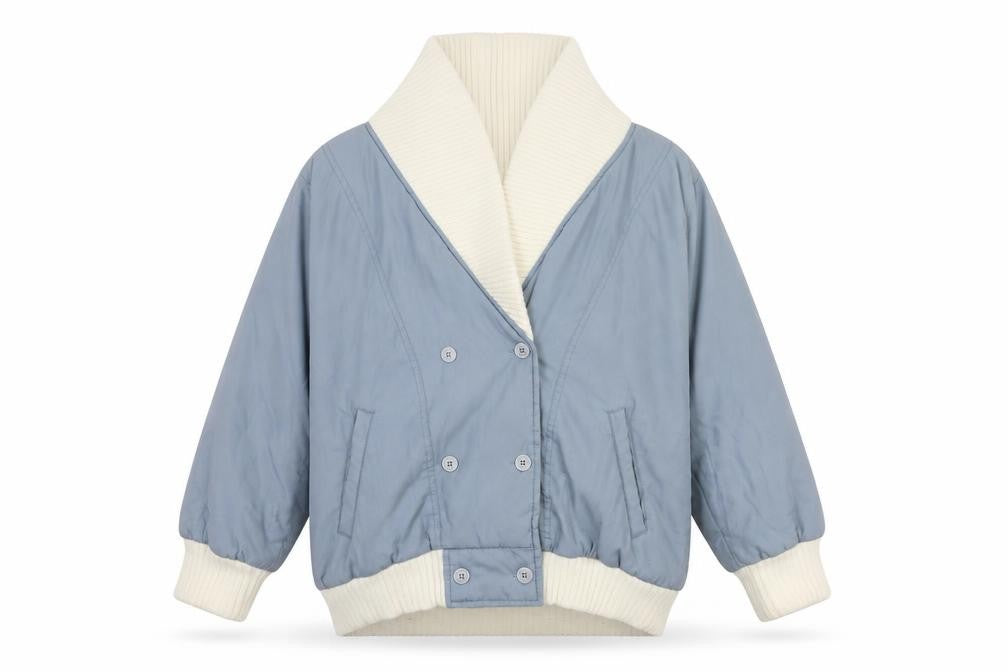 Front view of Top Lady women’s blue jacket coat, size UK 14