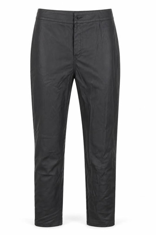 Front view of PRETTYLITTLETHING women’s black trousers, size UK 8, 26-inch leg