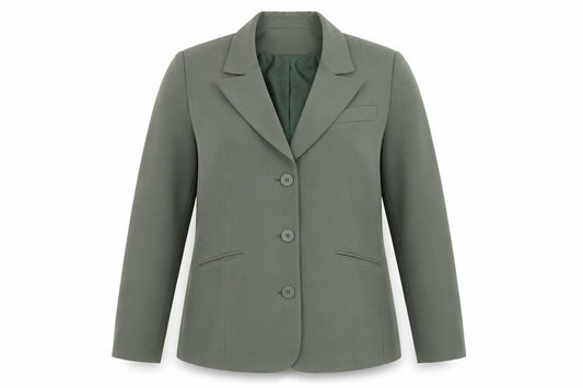 Front view of Classics women’s green jacket suit jacket, size UK 16