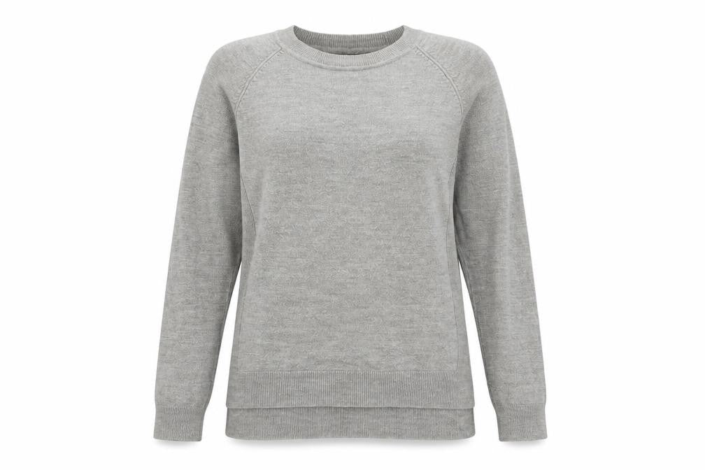 Front view of Primark women’s grey knit jumper, size S