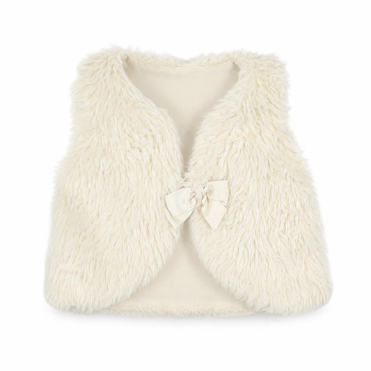 Front view of H&M Baby White Gilet Waistcoat, size 9-12, Months