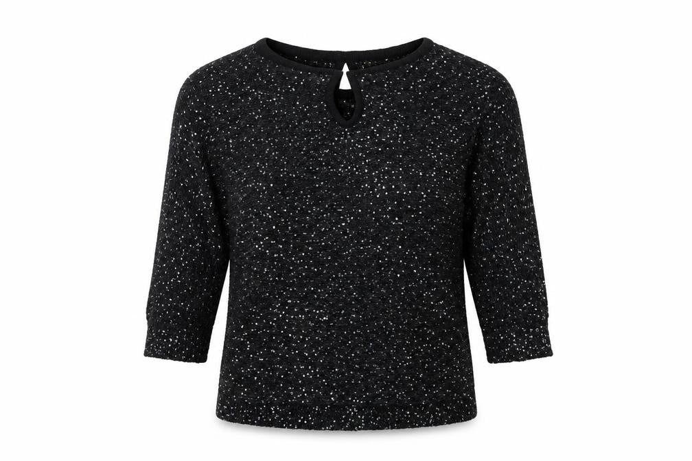 Front view of Tommy & Kate women’s black jumper, size UK 12