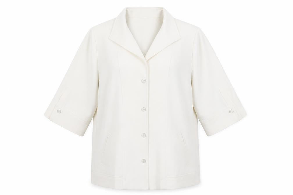 Front view of La Belle women’s ivory jacket, size XL