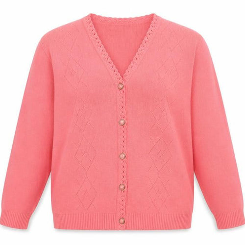 Merry Gold Womens Pink  Knit Cardigan Jumper Size L