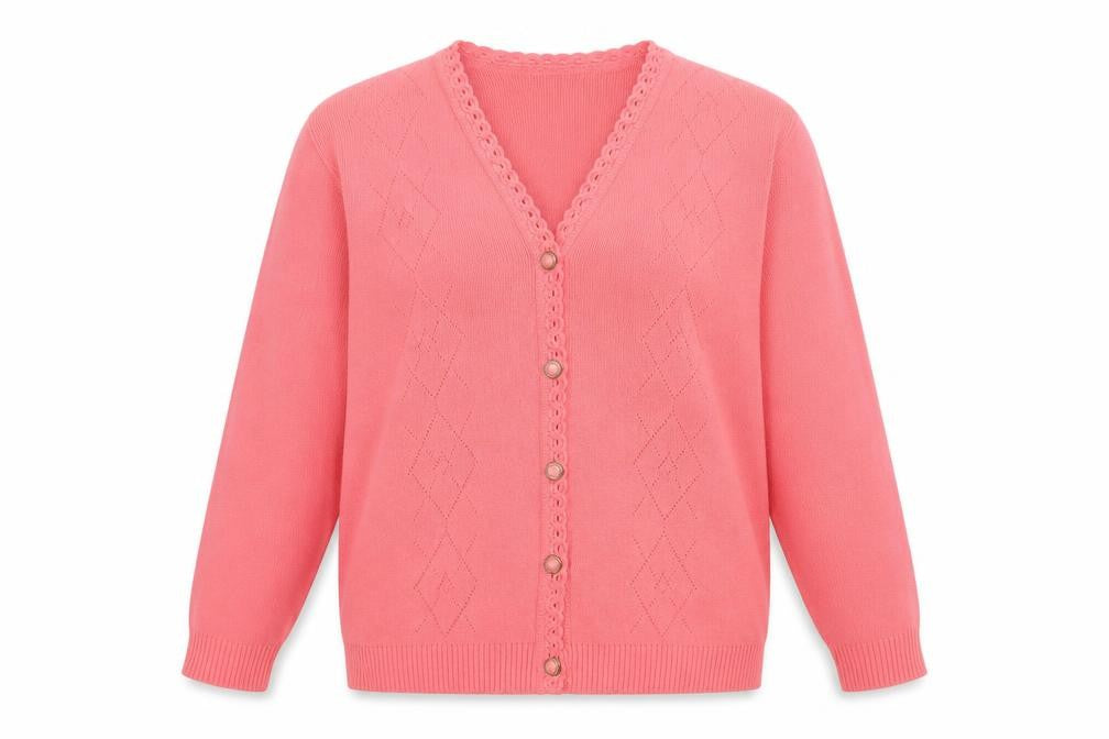 Merry Gold Womens Pink  Knit Cardigan Jumper Size L