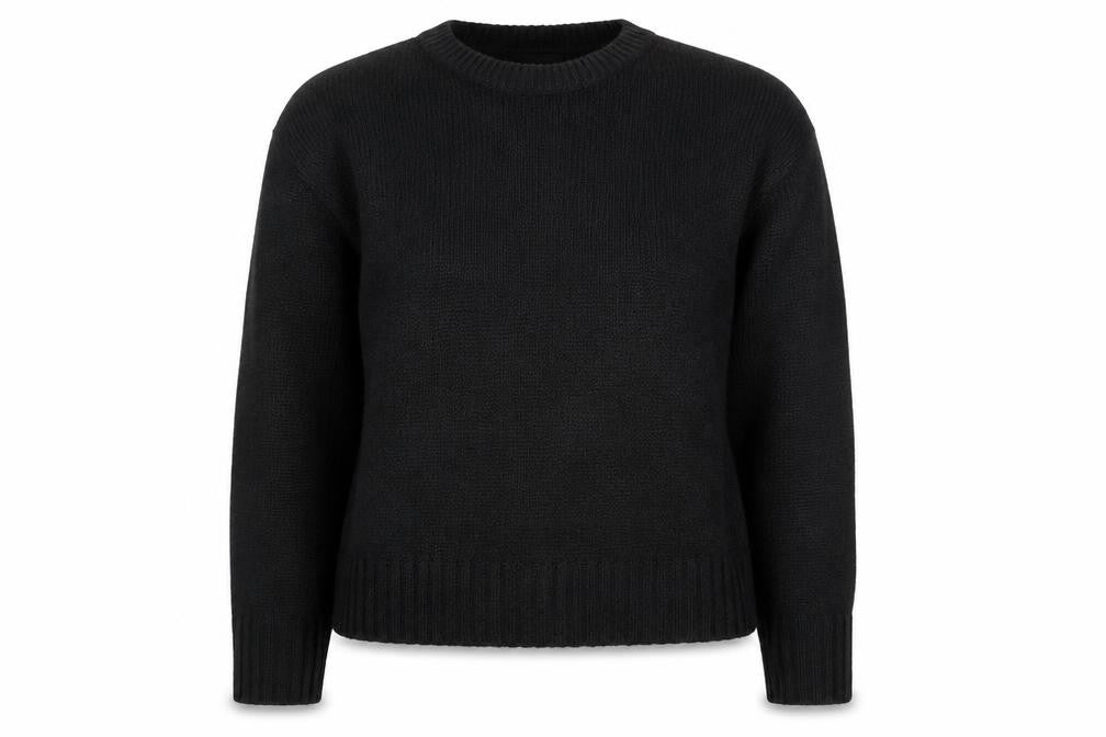 Front view of New Look women’s black knit jumper, size M
