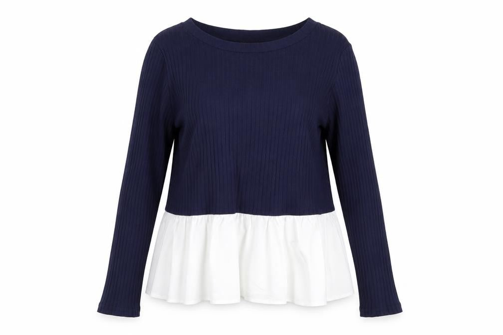 Front view of SHEIN women’s blue jumper, size L