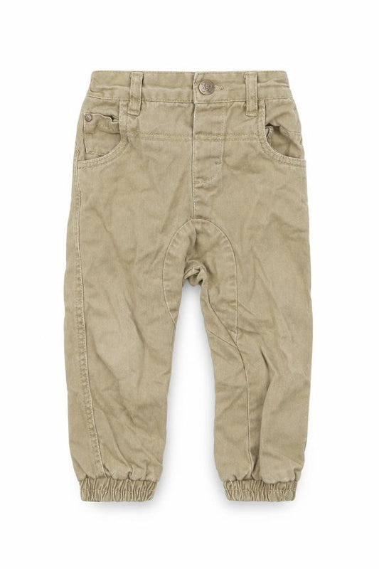 Front view of Next Baby Beige Colourblock Capri Jeans, size 12-18, Months