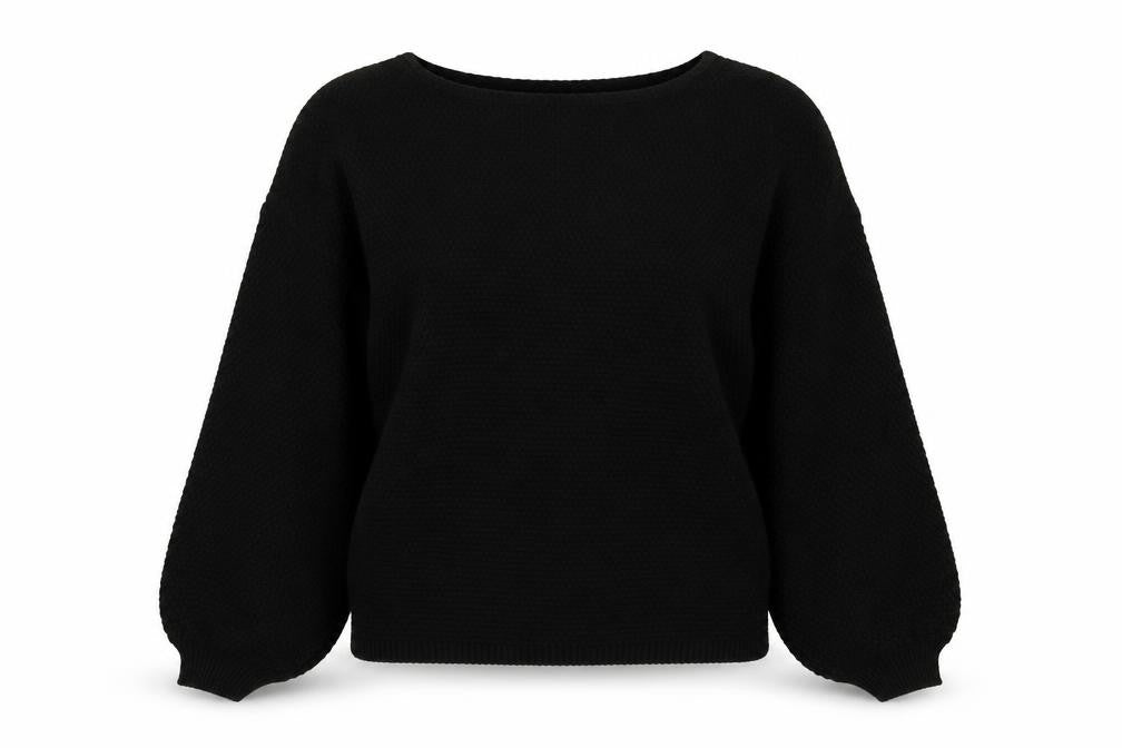 Front view of Boohoo women’s black jumper, size M
