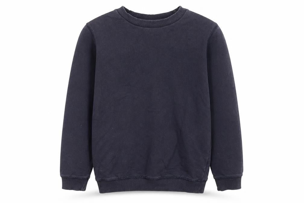 Front view of Tu boys’ blue pullover hoodie, size 7, years