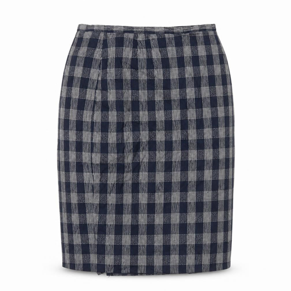 debanams Womens Blue Check  Flare Skirt Size 16