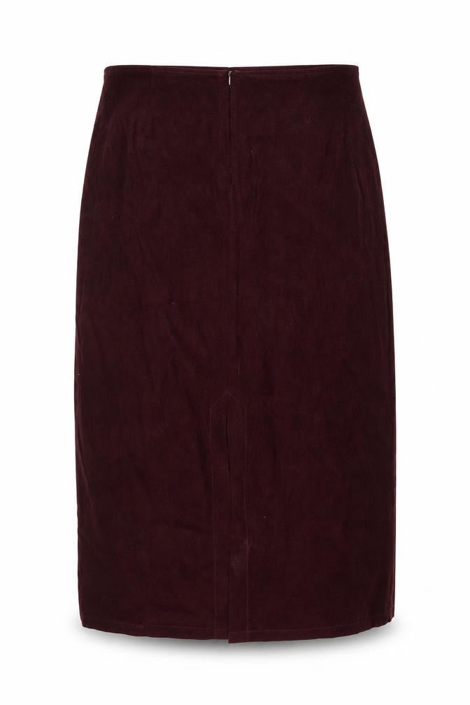 Front view of RAPPORT women’s red flare skirt, size M