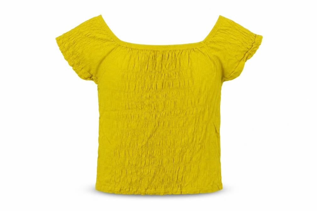 Front view of New Look girls’ yellow basic blouse, size 14-15, years