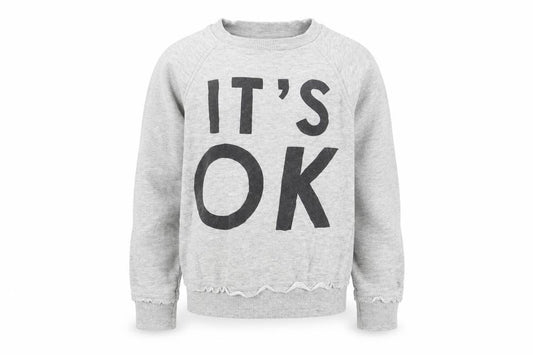 Front view of Next girls’ grey jumper, size 4-5, years