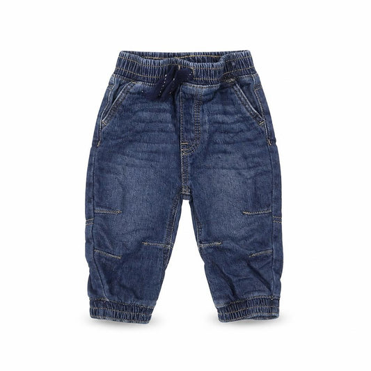 Front view of George Baby Blue Denim Jogger Jeans, size 6-9, Months
