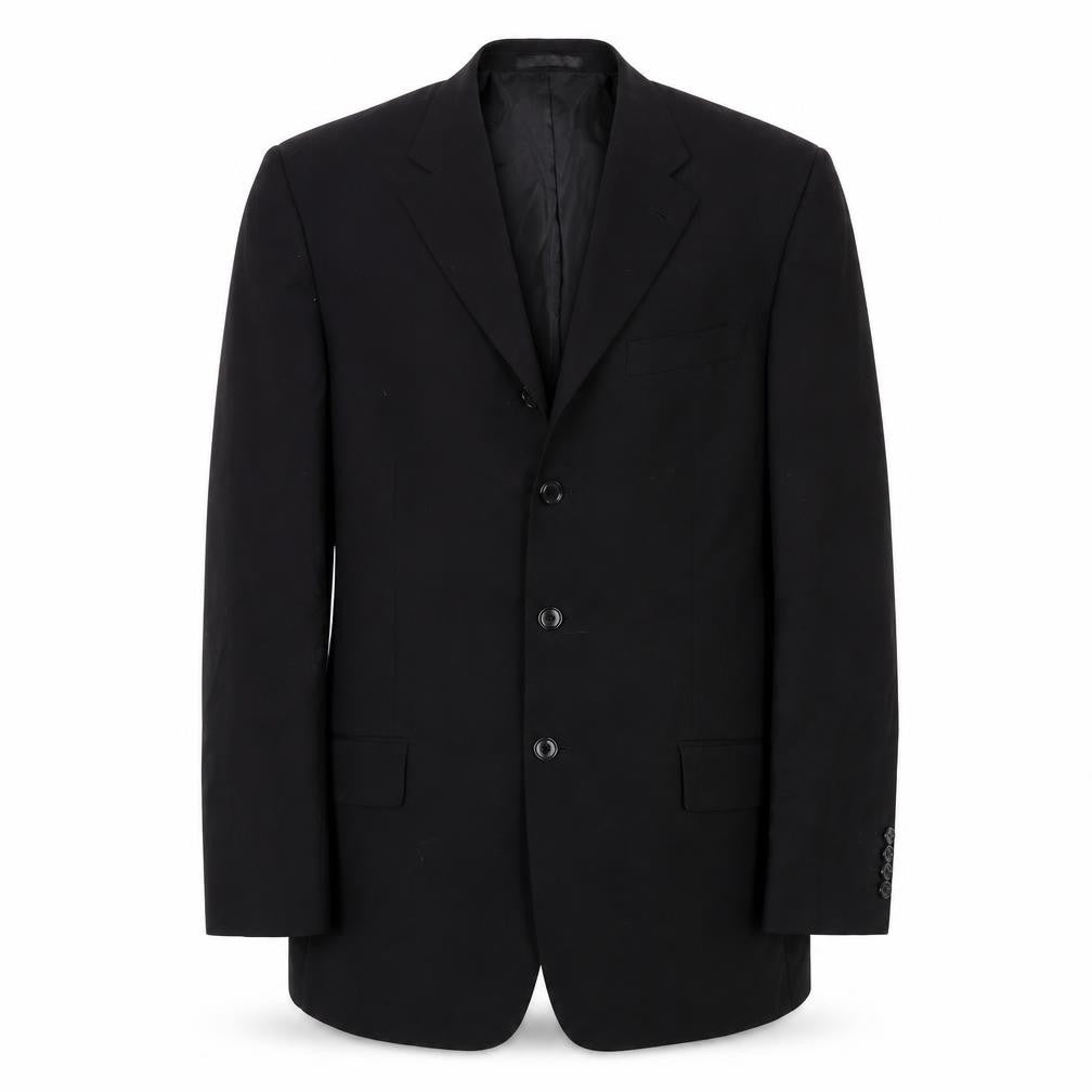 Front view of Preworn men’s black jacket suit jacket, size 40