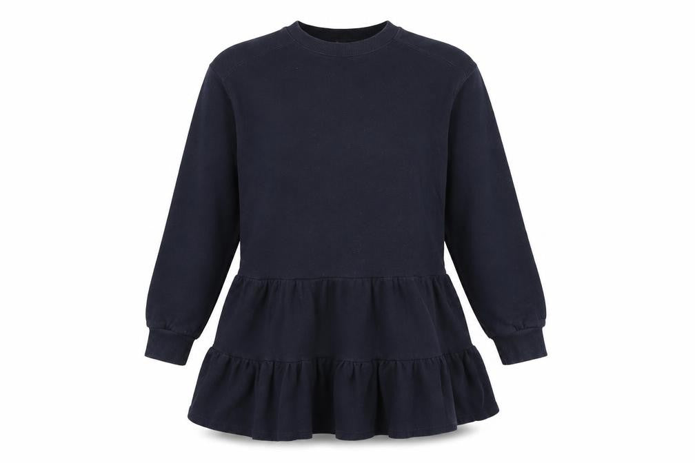 Front view of River Island women’s blue jumper dress, size XS