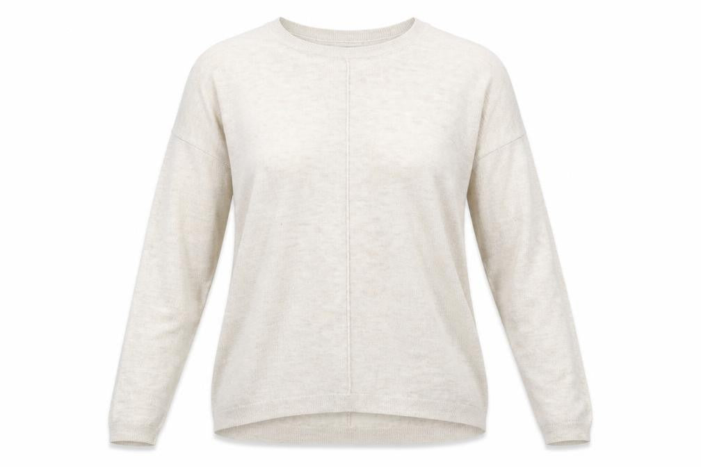 Front view of Marks & Spencer women’s beige jumper, size M