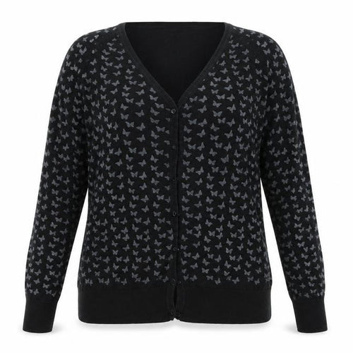 TEXT WOMAN Womens Black  Knit Cardigan Jumper Size L