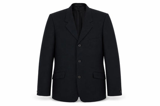 Front view of Stonebridge men’s blue jacket suit jacket, size 38