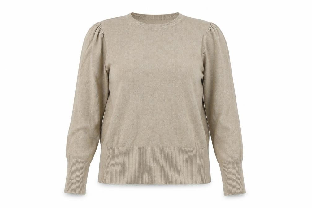 Front view of Marks & Spencer women’s brown jumper, size UK 14
