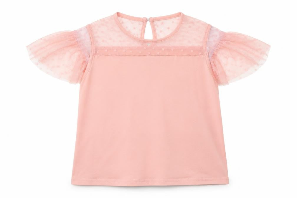 Front view of SHEIN girls’ pink basic t-shirt, size 10, years