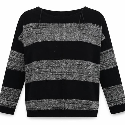 Wallis Womens Black Striped  Basic T-Shirt Size M