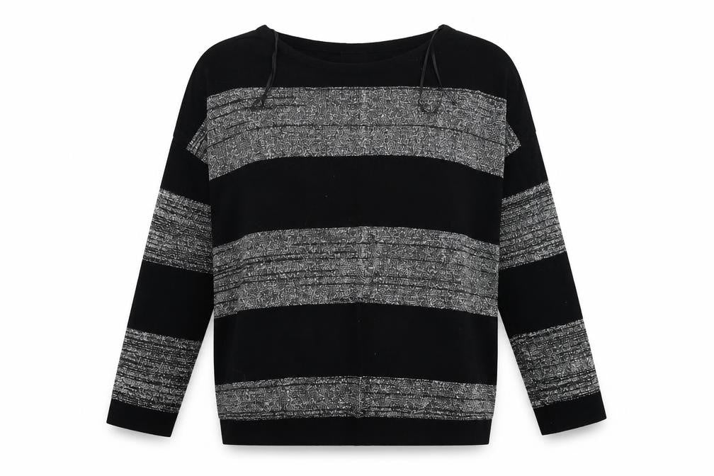 Wallis Womens Black Striped  Basic T-Shirt Size M