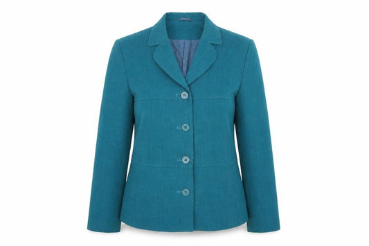 Front view of Next women’s green jacket coat, size UK 12
