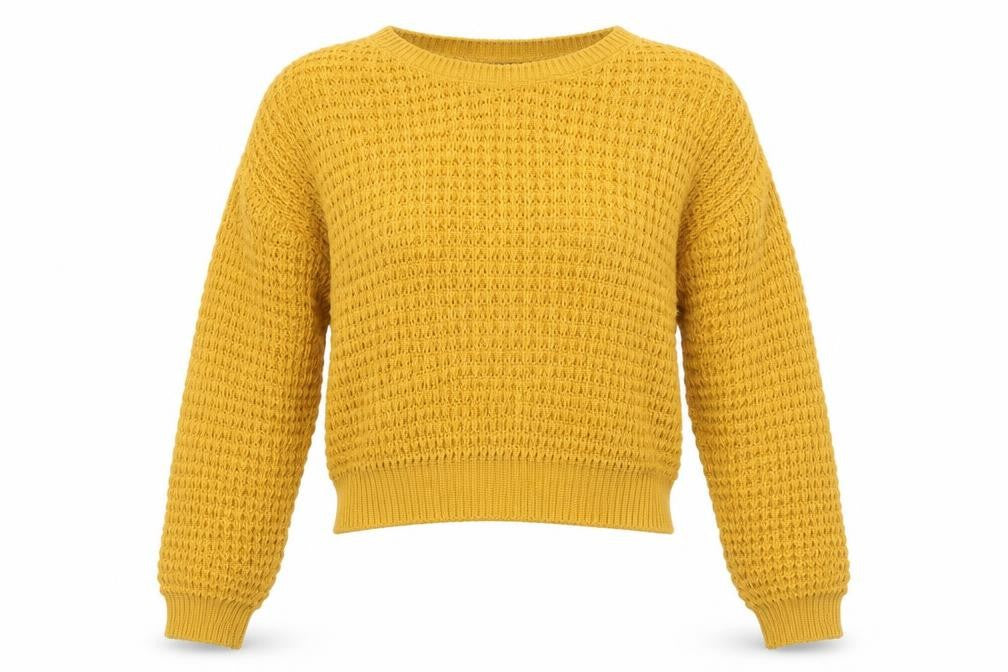 Front view of PRETTYLITTLETHING women’s orange knit jumper, size S