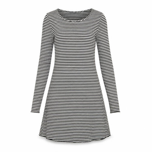 Front view of Divided women’s white striped a-line, size UK 8