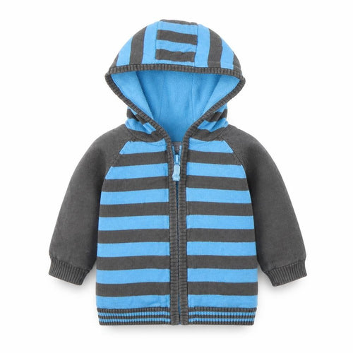 TU Baby Blue Striped  Full Zip Jumper Size 6-9 Months