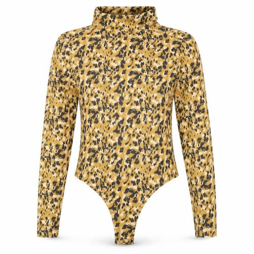 Primark Womens Yellow Animal Print  Bodysuit One-Piece Size M