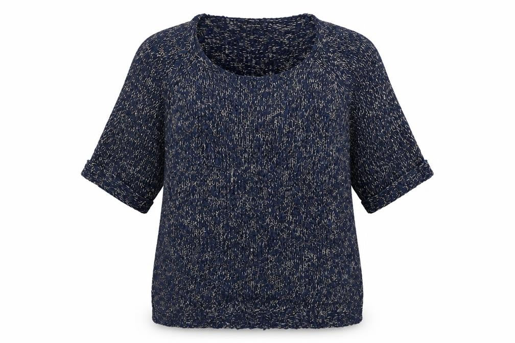 Front view of Debenhams women’s blue jumper, size UK 14