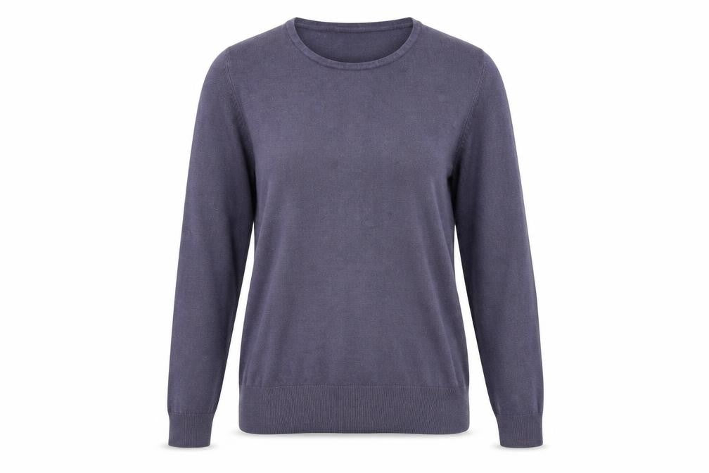 Front view of Marks & Spencer women’s purple jumper, size UK 10