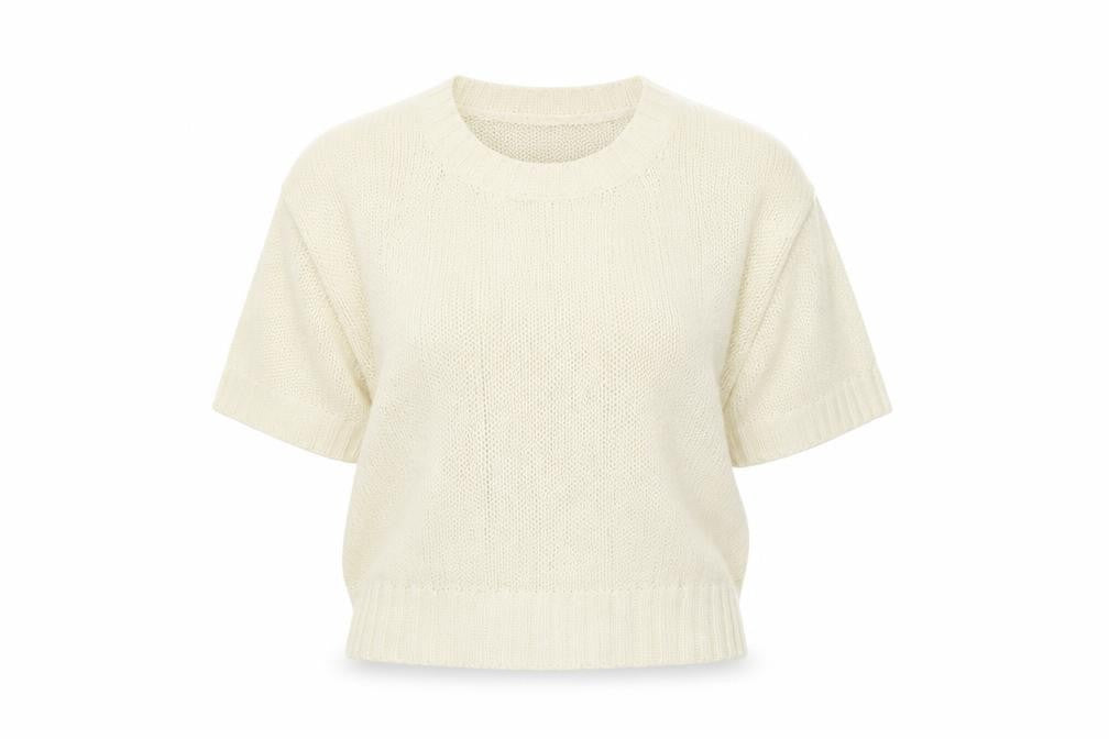 Front view of F&F women’s white knit jumper, size UK 14