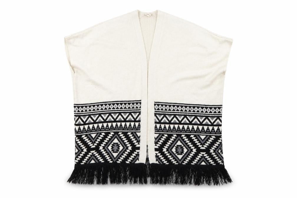 Front view of yd girls’ beige jacket poncho, size 9, years