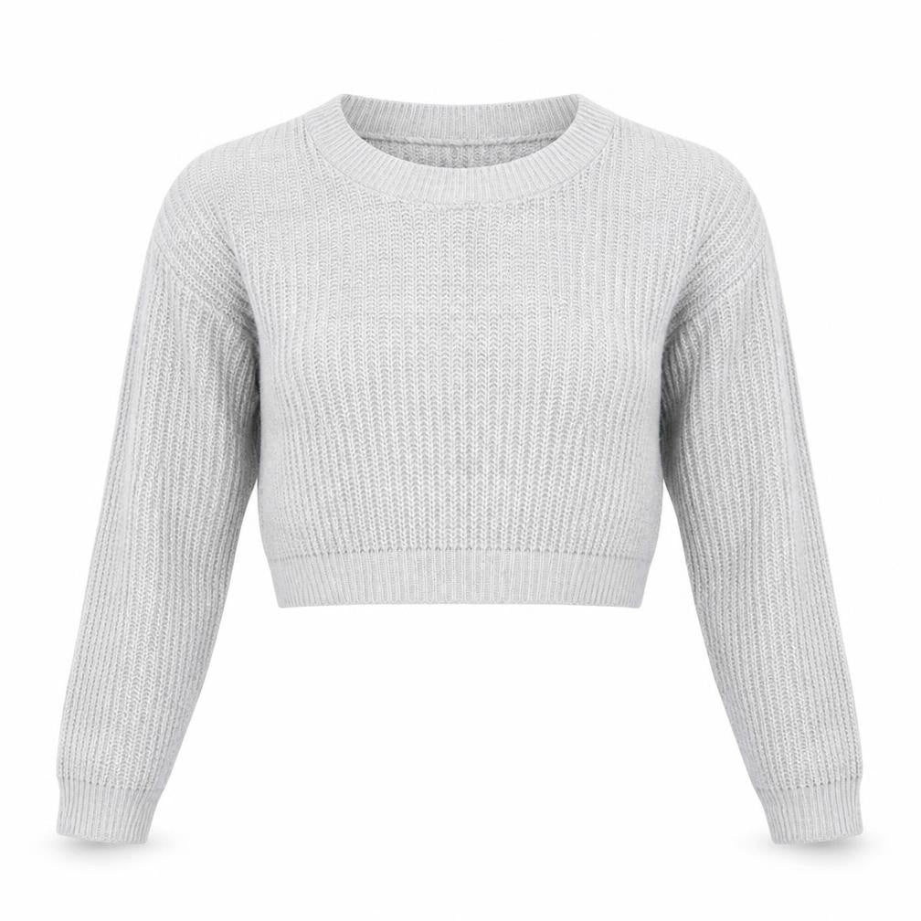 Front view of Boohoo women’s grey jumper, size S