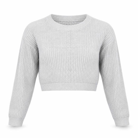 Front view of Boohoo women’s grey jumper, size S