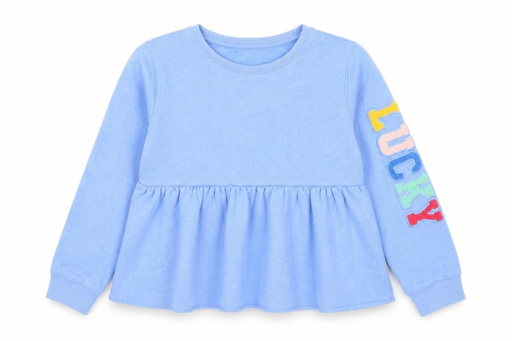 Front view of Marks & Spencer girls’ blue jumper, size 10, years