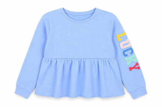 Front view of Marks & Spencer girls’ blue jumper, size 10, years