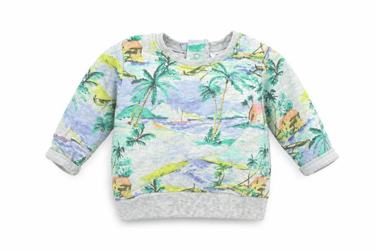 Front view of Next Grey jumper, size 0-3, Months