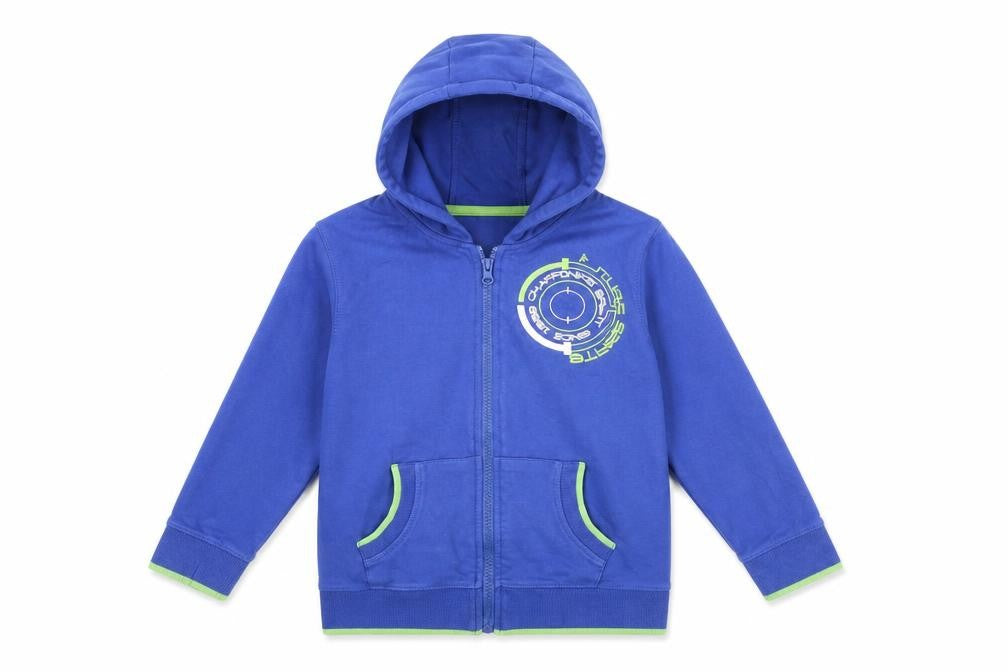 Front view of Store 21 boys’ blue full zip hoodie, size 6, years