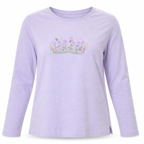 EWM Womens Purple  Knit Pullover Jumper Size S  - flowers