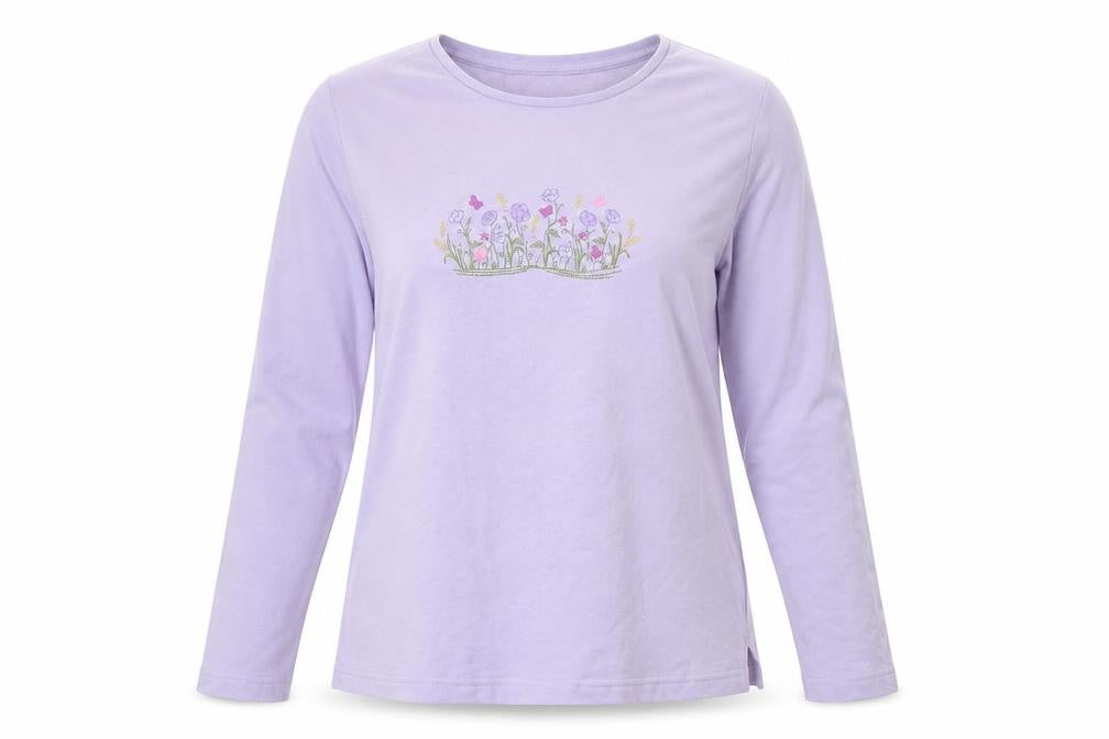 EWM Womens Purple  Knit Pullover Jumper Size S  - flowers