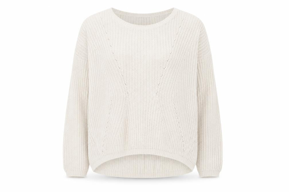 Front view of Topshop women’s beige jumper, size UK 8
